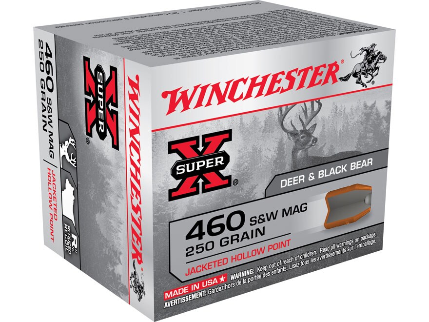 Winchester Super-x 460 S&w Mag Ammo 250 Grain Jacketed Hollow Point