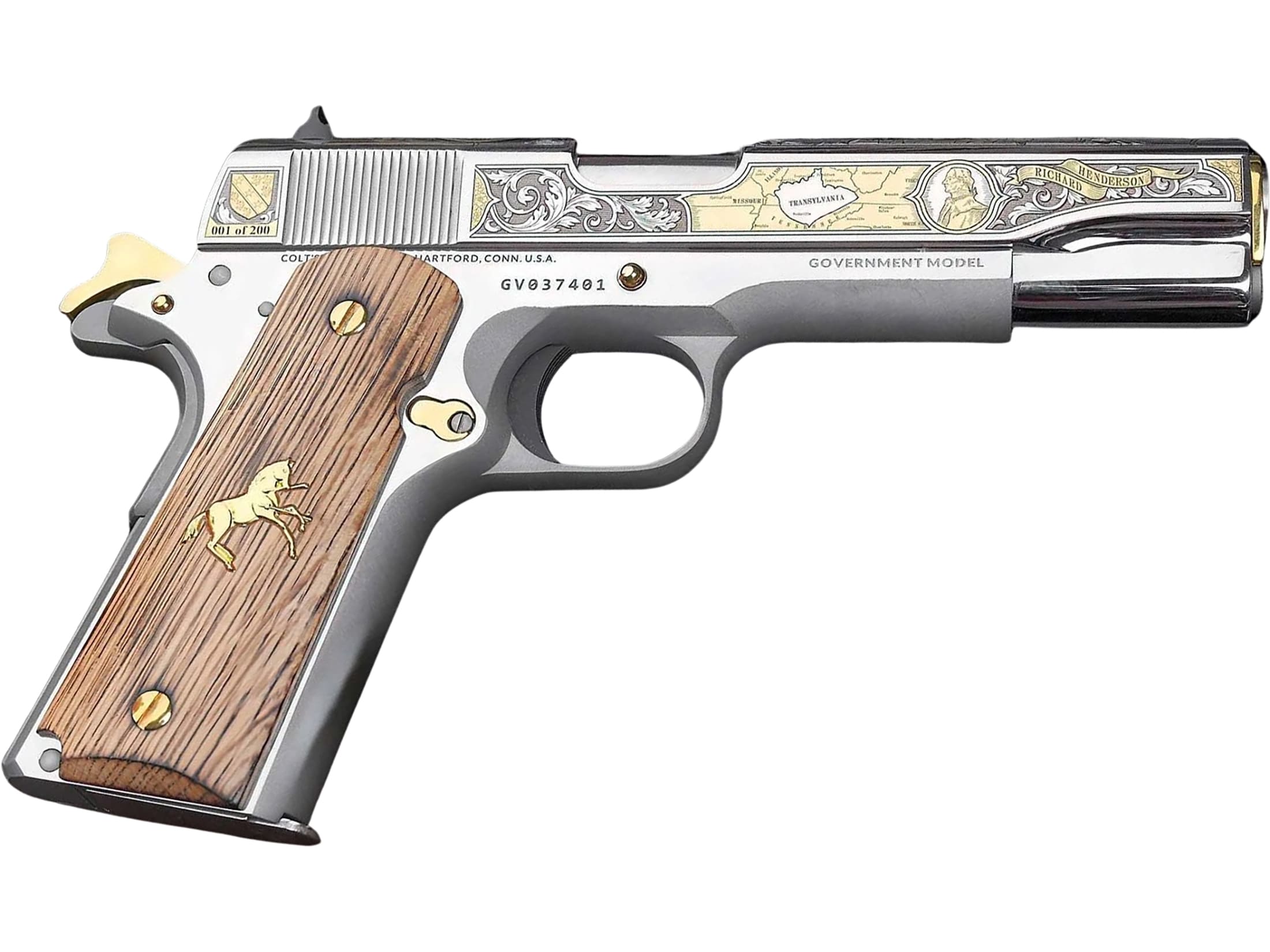 COLT 1911 ガバメント　ガスガン .45 ACP ニッケル コルト ガバメント シリーズ'70 ニッケルフィニッシュ - ガス