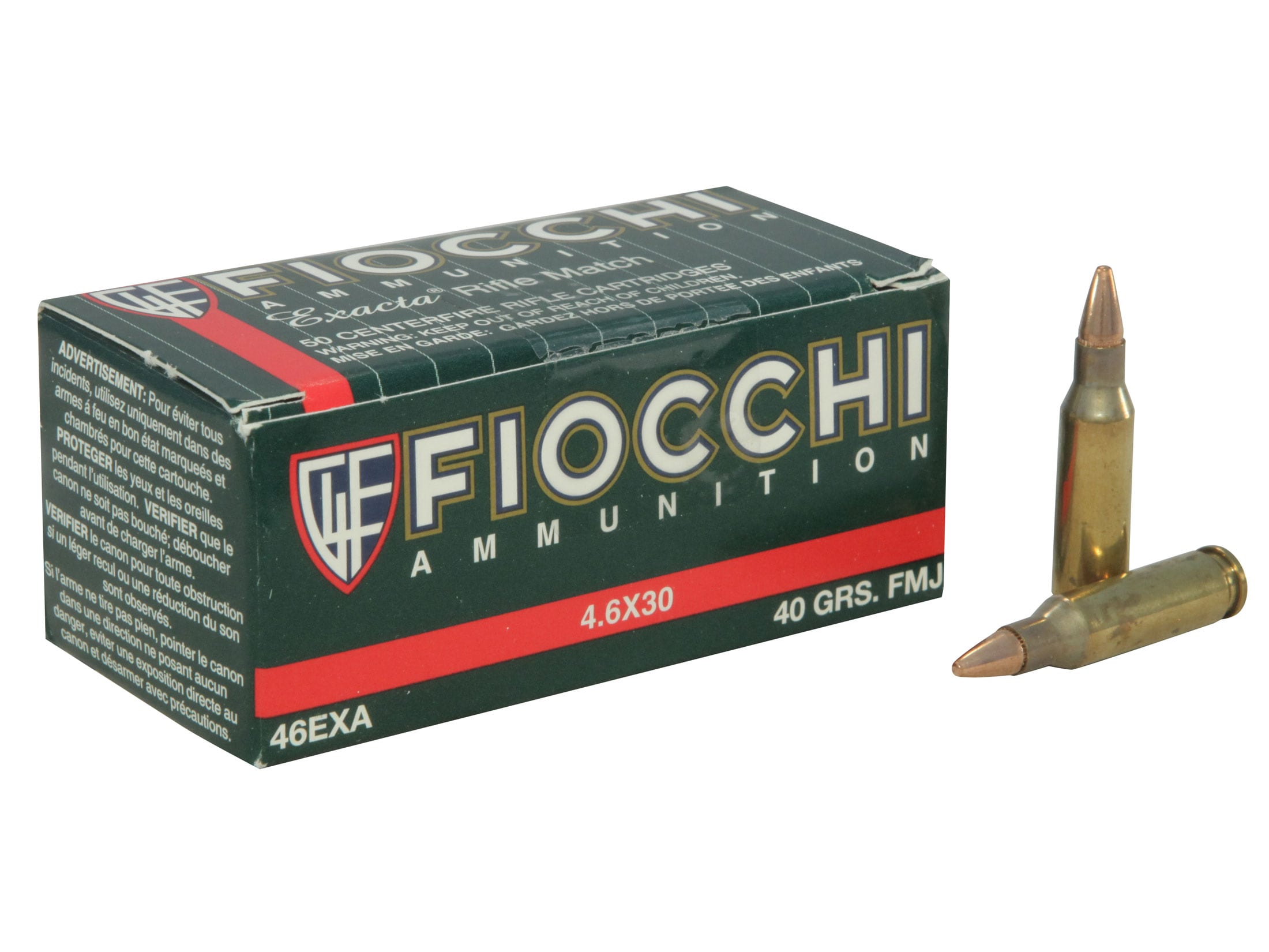Fiocchi Ammo 4.6x30mm HK 40 Grain Full Metal Jacket Box of 50.