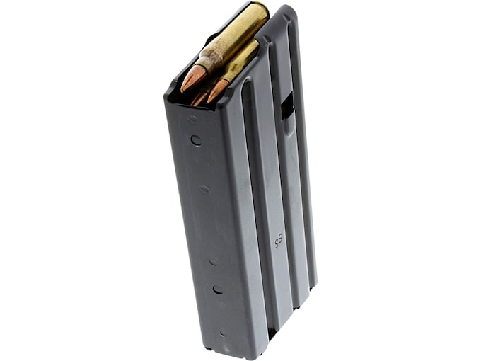 AR-STONER SS Magazine AR-15 223 Remington, 5.56x45mm, 300 AAC Blackout, 20-Round Straight Body with Anti Tilt Follower Stainless Steel Black