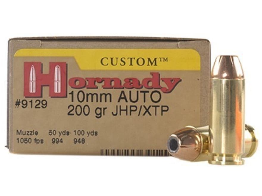 Hornady Custom Ammo 10mm Auto 200 Grain XTP Jacketed Hollow Point Box