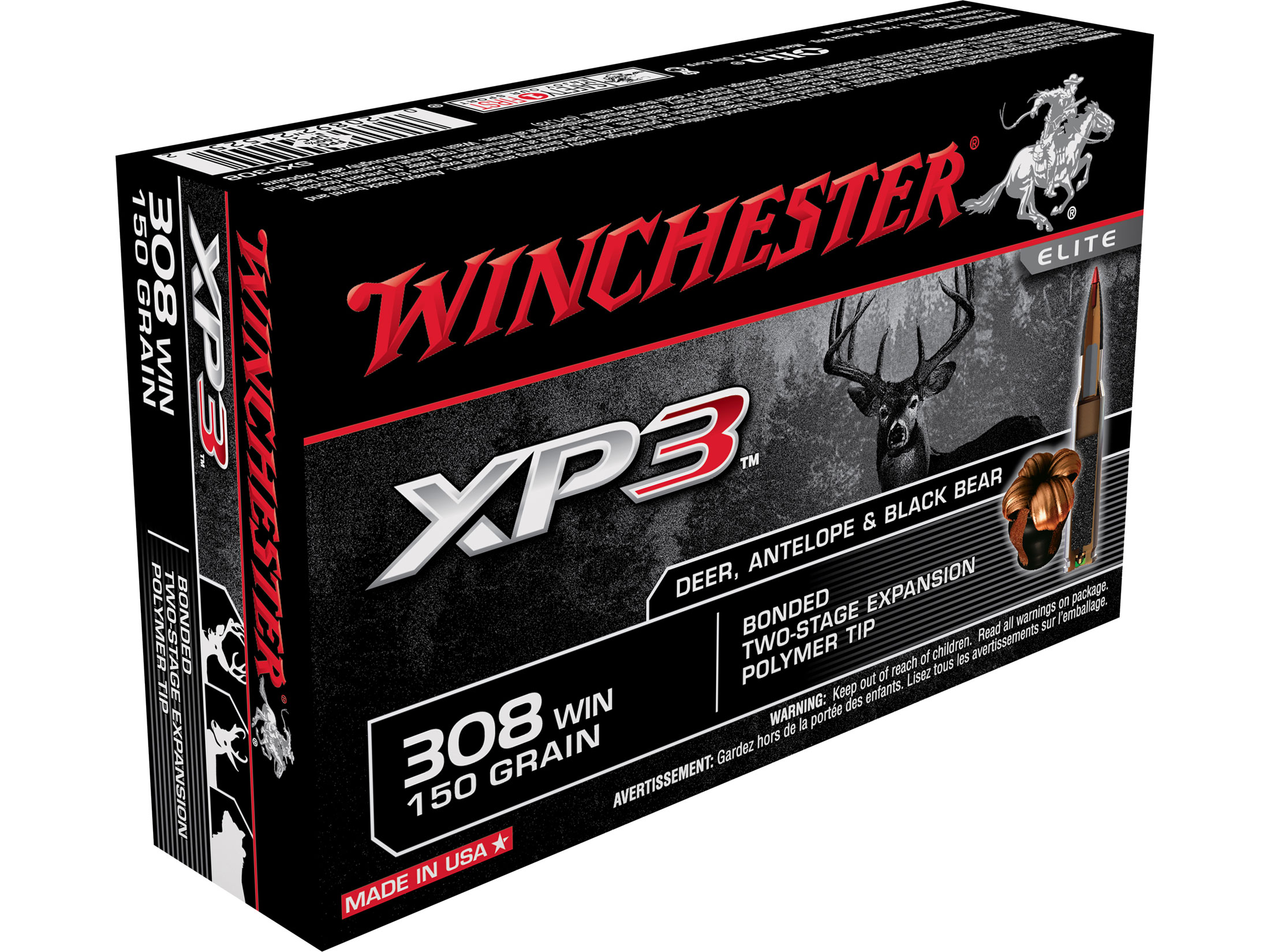 本 Winchester Ammo 308 Winchester 150 Grain XP3 Case of 200 (10 Boxes of