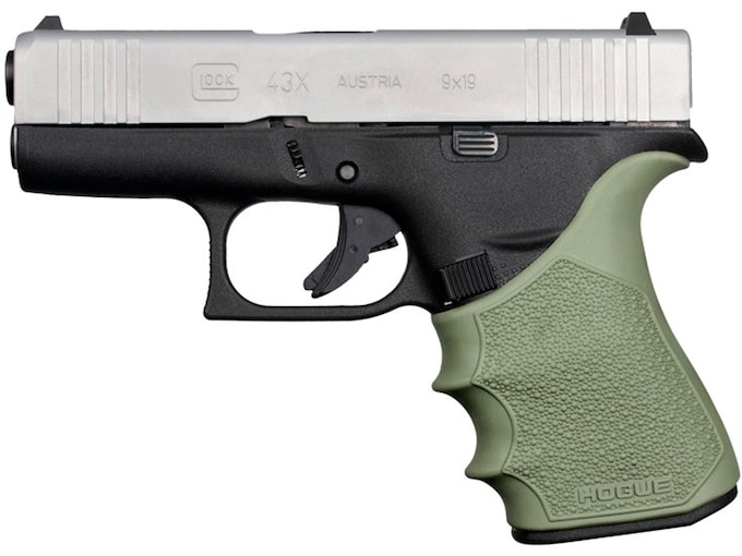 Hogue Handall Slip On Beavertail Grip Sleeve for Glock 43X, 48 Rubber Olive Drab