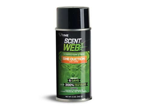 HME Scent Web She-Duction Doe Urine Scented Foam String Spray Deer Scent 5 oz Aerosol