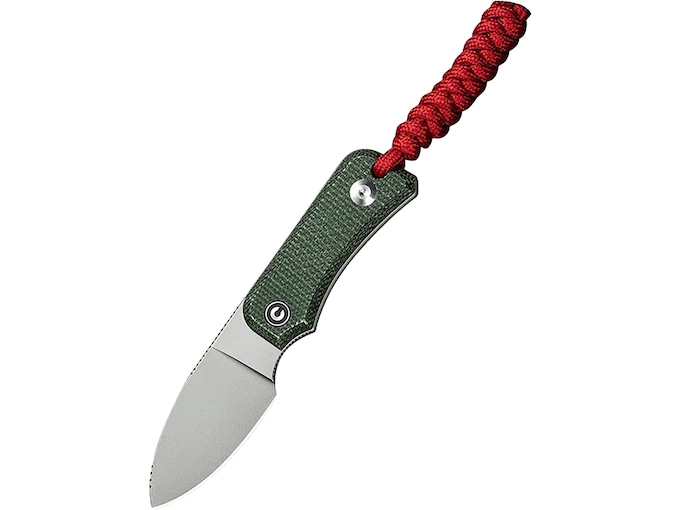 CIVIVI Knife Baby Banter Fixed Blade Knife 2.39″ Drop Point Nitro-V Satin Blade Canvas Micarta Handle Green