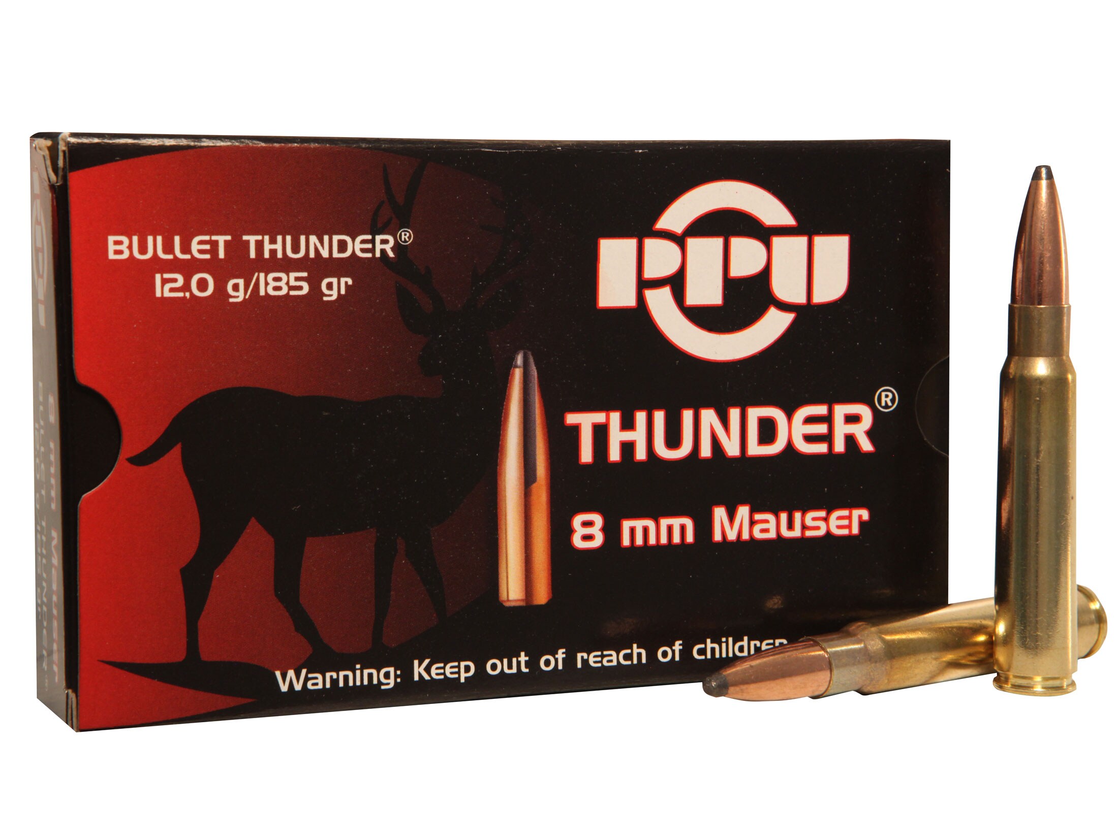 PPU Thunder Ammo 8x57mm JS Mauser (8mm Mauser) 185 Grain GROM Soft