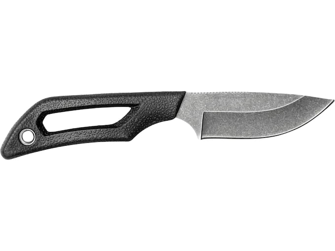 Outdoor Edge Pivot Fixed Blade Knife 2.5″ Drop Point 8Cr13MoV Stonewashed Blade TPR Overmold Handle Black,