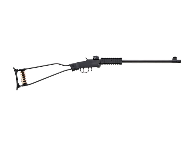 Chiappa Little Badger Single Shot Rifle 17 Hornady Magnum Rimfire (HMR) 16.5″ Black Threaded Barrel Black Frame Black Skeleton Stock