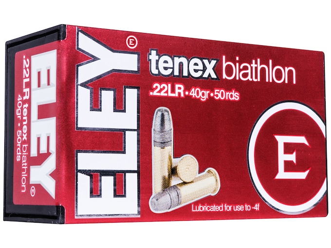 Eley Tenex Biathlon 22LR Ammo 40 Grain Flat Nose Box of 500 (10 Boxes of 50)