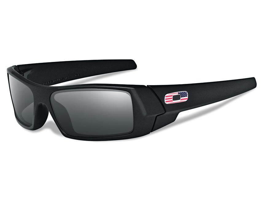 Oakley Men's SI Gascan Sunglasses Matte Black Frame US Flag Icon Gray