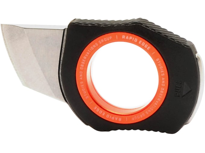 SOG Rapid Edge Fixed Blade Knife 1″ Tanto Point Stainless Satin Blade Aluminum Handle Black/Red,