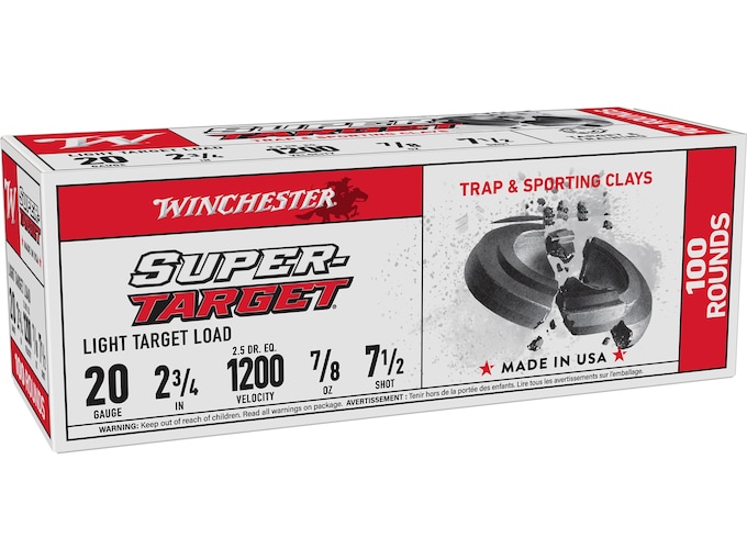 Winchester Super T 20 Gauge Ammo 2-3/4″ #7.5 Lead Shot 7/8 oz Box of 100