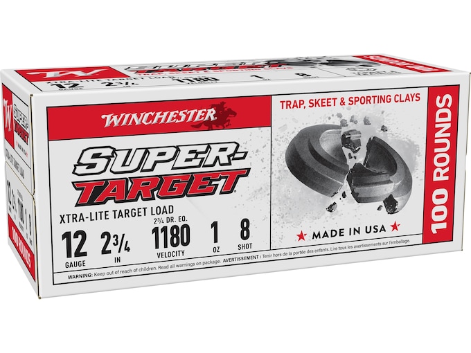 Winchester Super T Xtra-Light Target 12 Gauge Ammo 2-3/4″ #8 Lead Shot 1 oz Box of 100