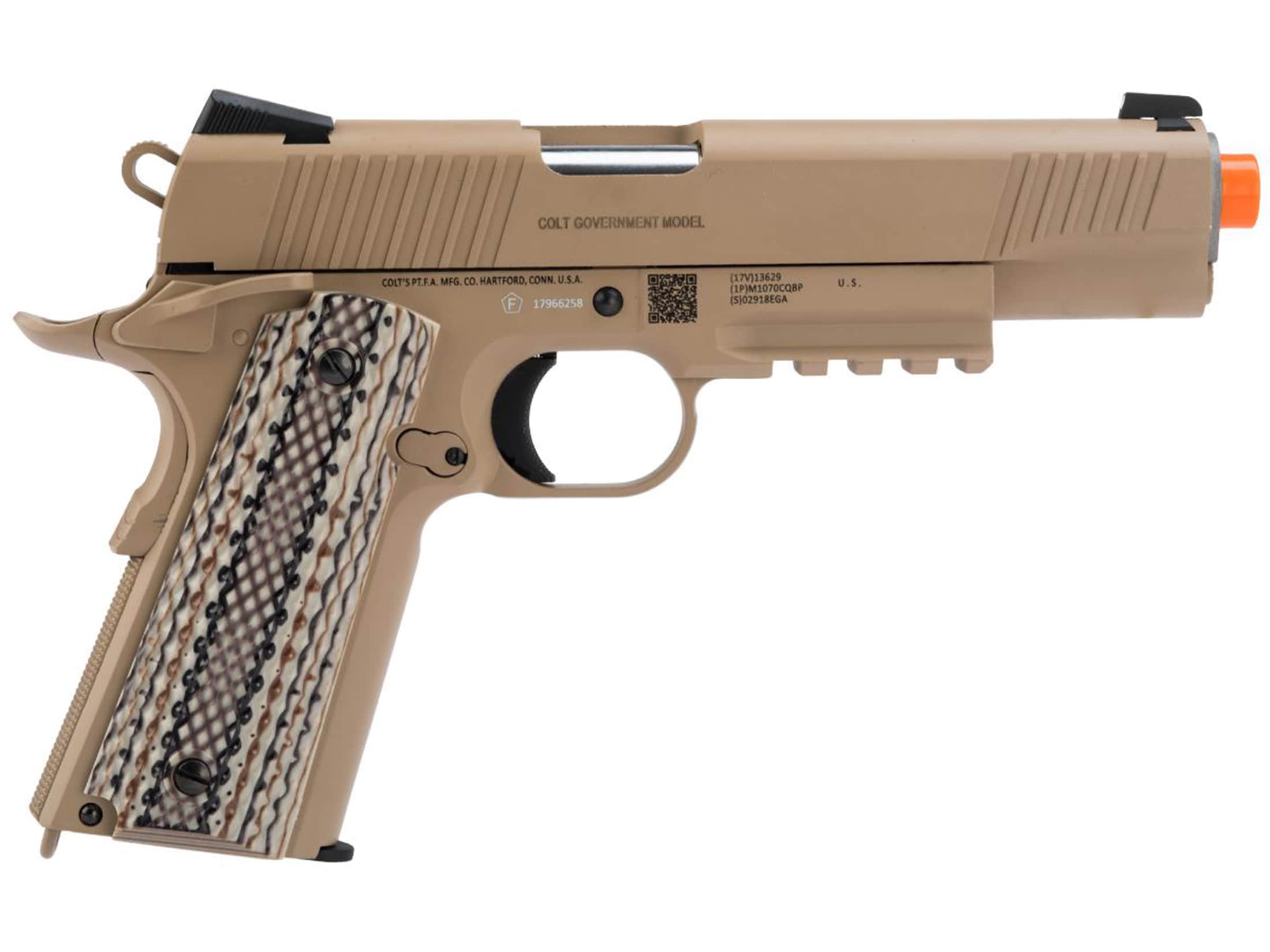 Colt 1911A1 Airsoft Pistol 6mm BB CO2 Powered Semi-Auto Silver