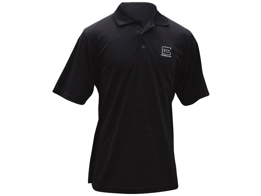 Glock Men's Perfection Polo Shirt Short Sleeve Polyester Black Medium