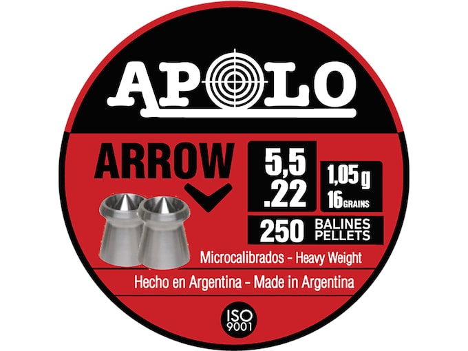Apolo Arrow Hollow Point Air Gun Pellets 22 Caliber 16 Grain 5.5mm 250PK