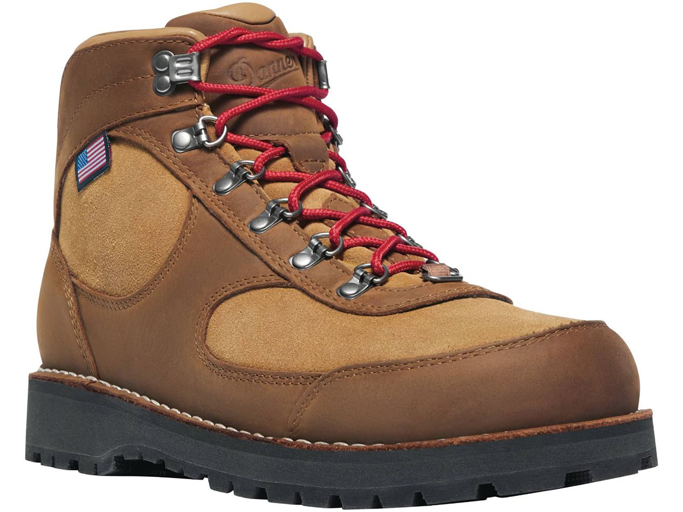 Danner Cascade Crest 5 Hiking Boots Leather Grizzly Brown/Rhodo Red