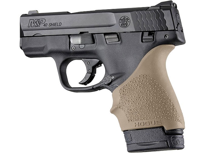 Hogue Handall Slip On Beavertail Grip Sleeve S&W M&P Shield 9, 40, Ruger LC9 Rubber Flat Dark Earth