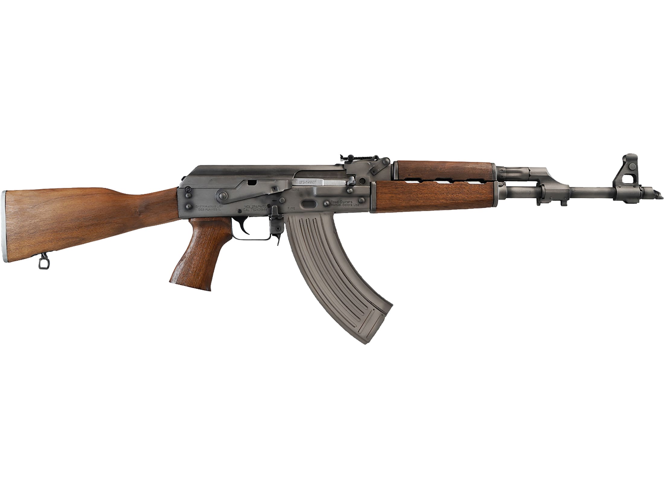 Zastava ZPAP M70 Semi Automatic Rifle 7.62x39mm 16.3" Gray Threaded Barrel Battle Worn Gray Frame Walnut Pistol Grip
