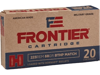 Frontier Cartridge Military Grade Ammunition 223 Remington 68 Grain Hornady Hollow Point Boat Tail Match Box of 20