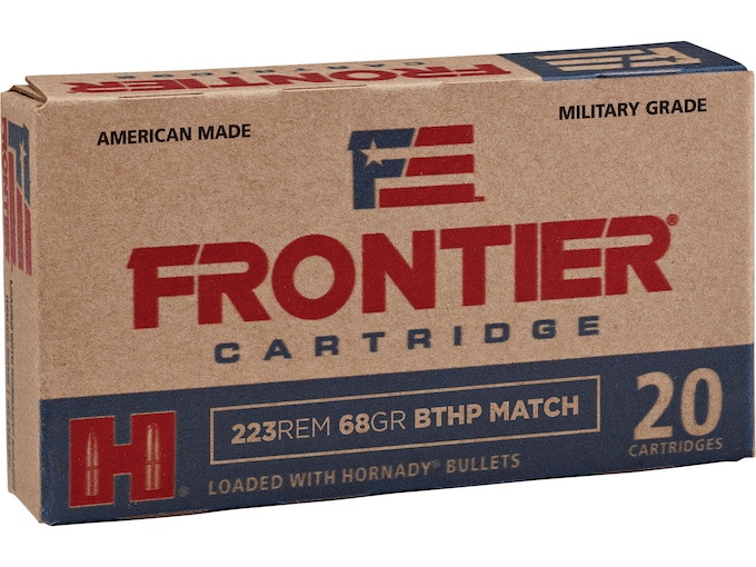 Frontier Cartridge Military Grade 223 Remington Ammo 68 Grain Hornady Match Jacketed Hollow Point Box of 20