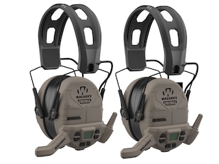 Walker's FireMax Rechargeable Electronic Ear Muffs Flat Dark Earth with Free Walkie Talkie 2PK