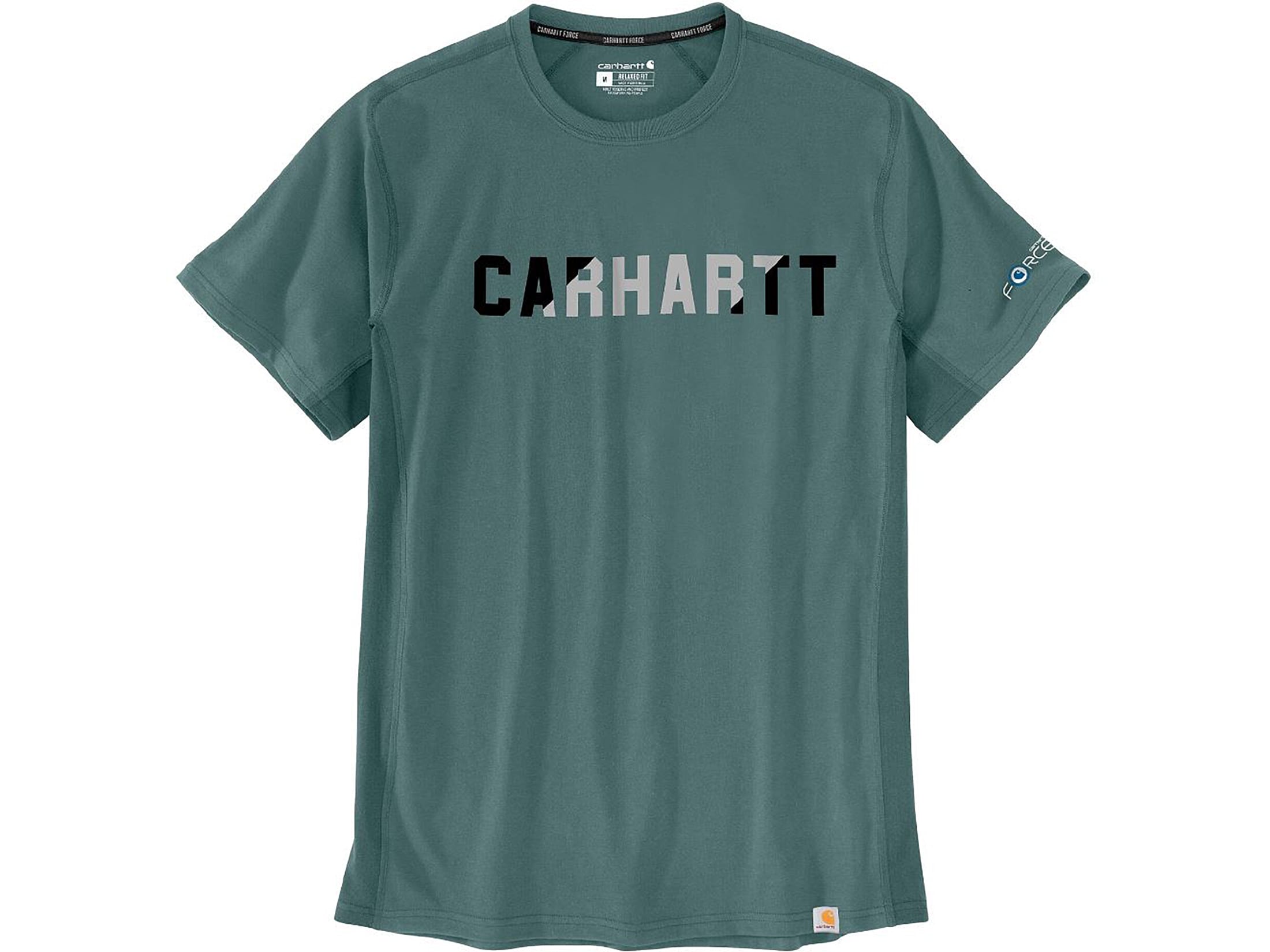 Carhartt Men S Force Relaxed Fit Midweight Short Sleeve Block Logo