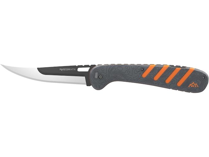 Outdoor Edge Razor HTX Pocket Knife 5″ Drop Point 420J2 Gray Blade ABS Polymer Handle Orange