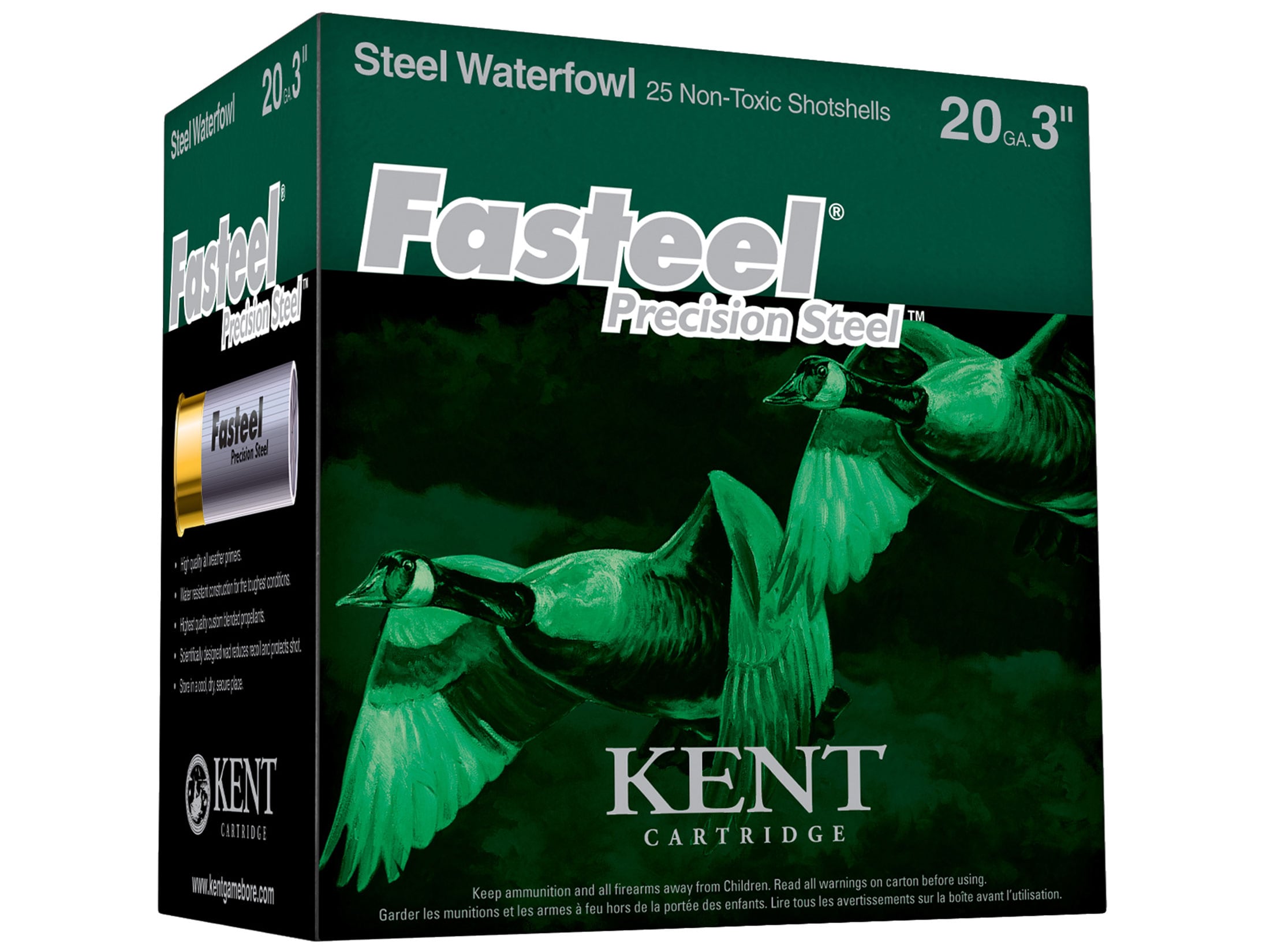 Kent Cartridge Fasteel Precision Steel Waterfowl Ammo 20 Ga 3 7/8oz #2