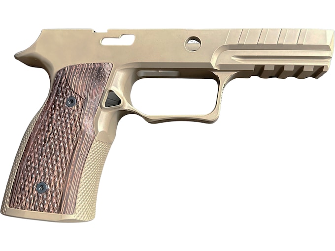 Sharps Bros Improved Grip Module Sig P320 Aluminum Flat Dark Earth with Wenge Wood Grips