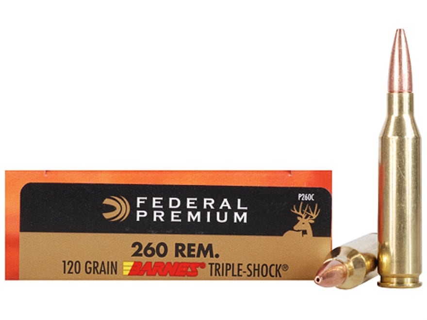 Federal Premium Vital-Shok Ammo 260 Remington 120 Grain Barnes