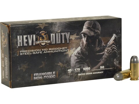 Hevi-Shot HEVI-Duty Defense Ammunition 45 ACP 175 Grain Frangible Non-Toxic Lead-Free B...