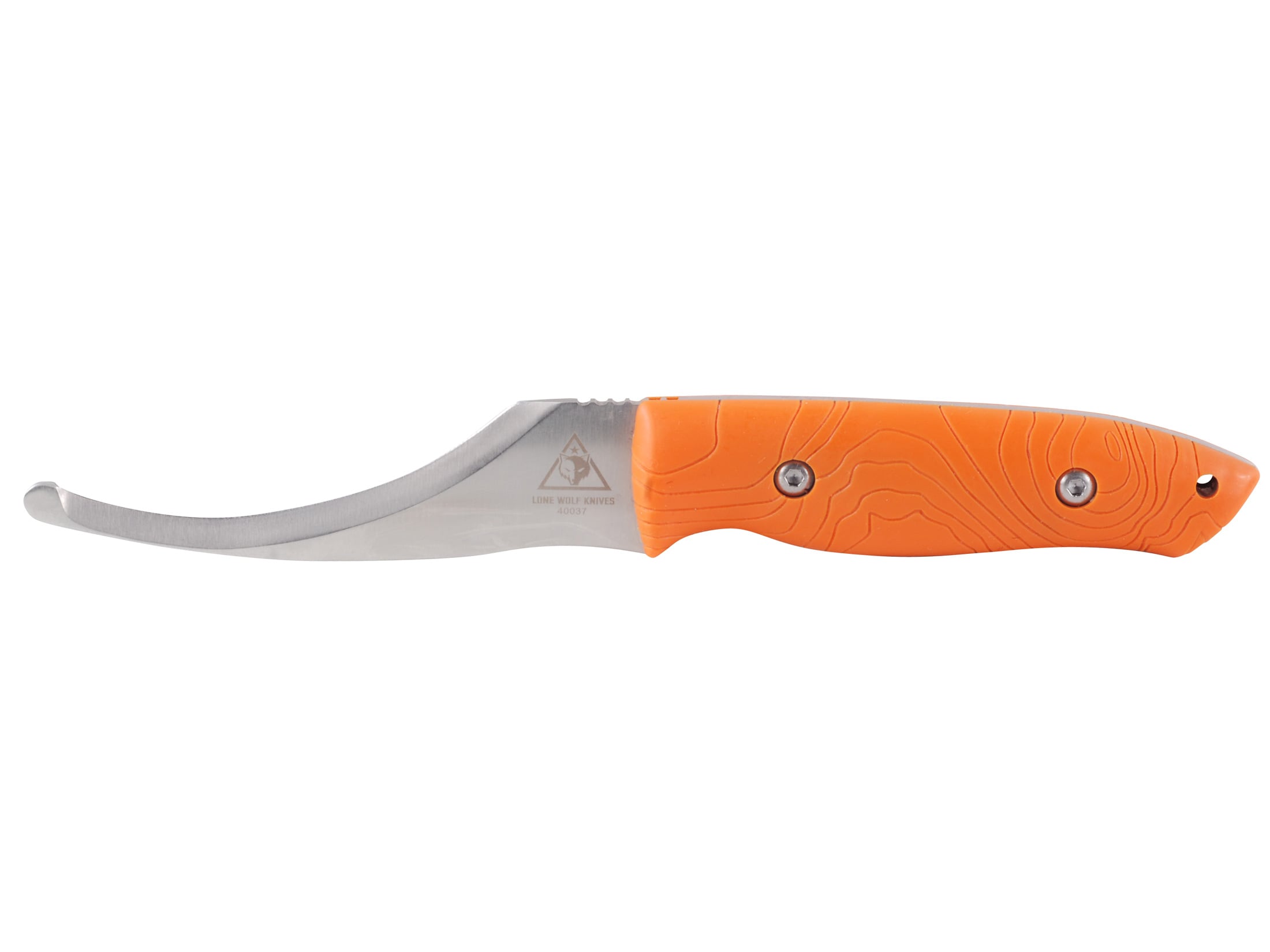 Lone Wolf Gutting Tool Fixed Blade Knife 3.64 Gut Hook SS Blade Orange