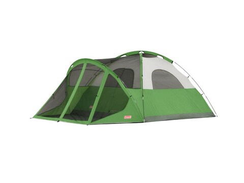 Coleman Evanston Screened 6-Person Modified Dome Tent Polyester Green and White