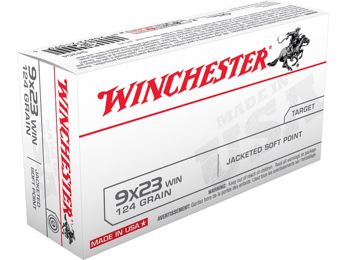 Winchester USA Ammunition 9x23mm Winchester 124 Grain Jacketed Soft Point