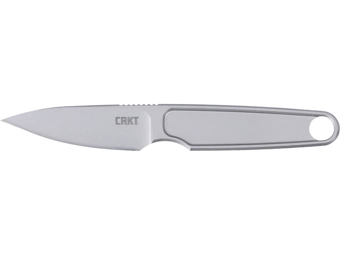 CRKT HangTi Fixed Blade Knife 1.68″ Drop Point Titanium Bead Blasted Blade Titanium Handle Silver