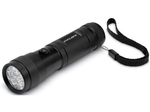 Cyclops 12 Multi Color Red, Green and White LED Flashlight with AAA Battery Aluminum Bl...
