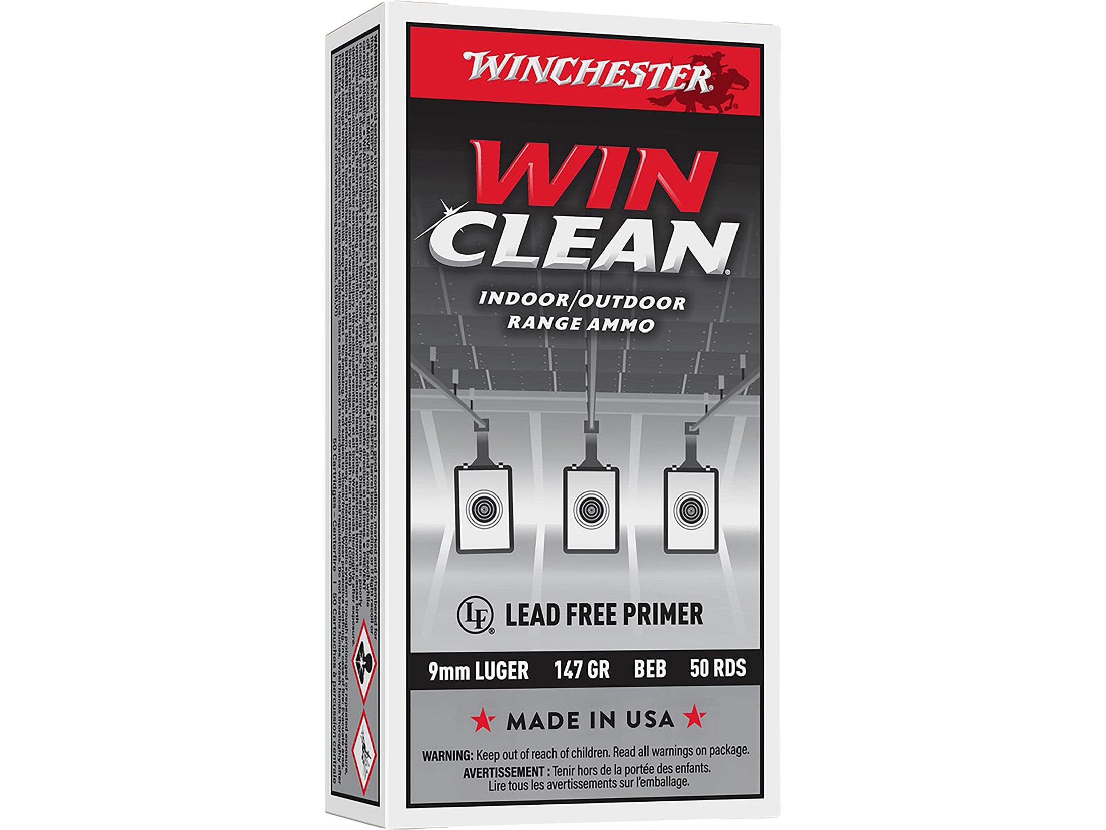 Winchester Super X WinClean 9mm Luger Ammo 147 Grain Full Metal Jacket Case of 500 (10 Boxes of 50)