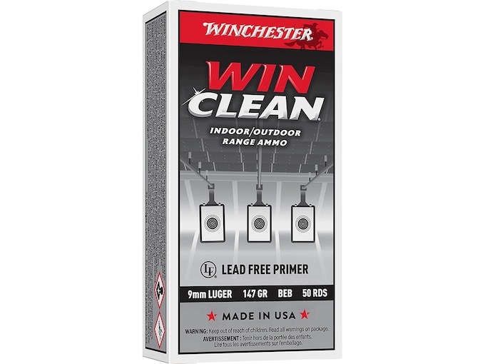 Winchester Super X WinClean 9mm Luger Ammo 147 Grain Full Metal Jacket Case of 500 (10 Boxes of 50)