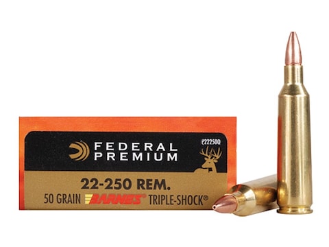 Federal Premium V-Shok Ammo 22-250 Remington 50 Grain Barnes