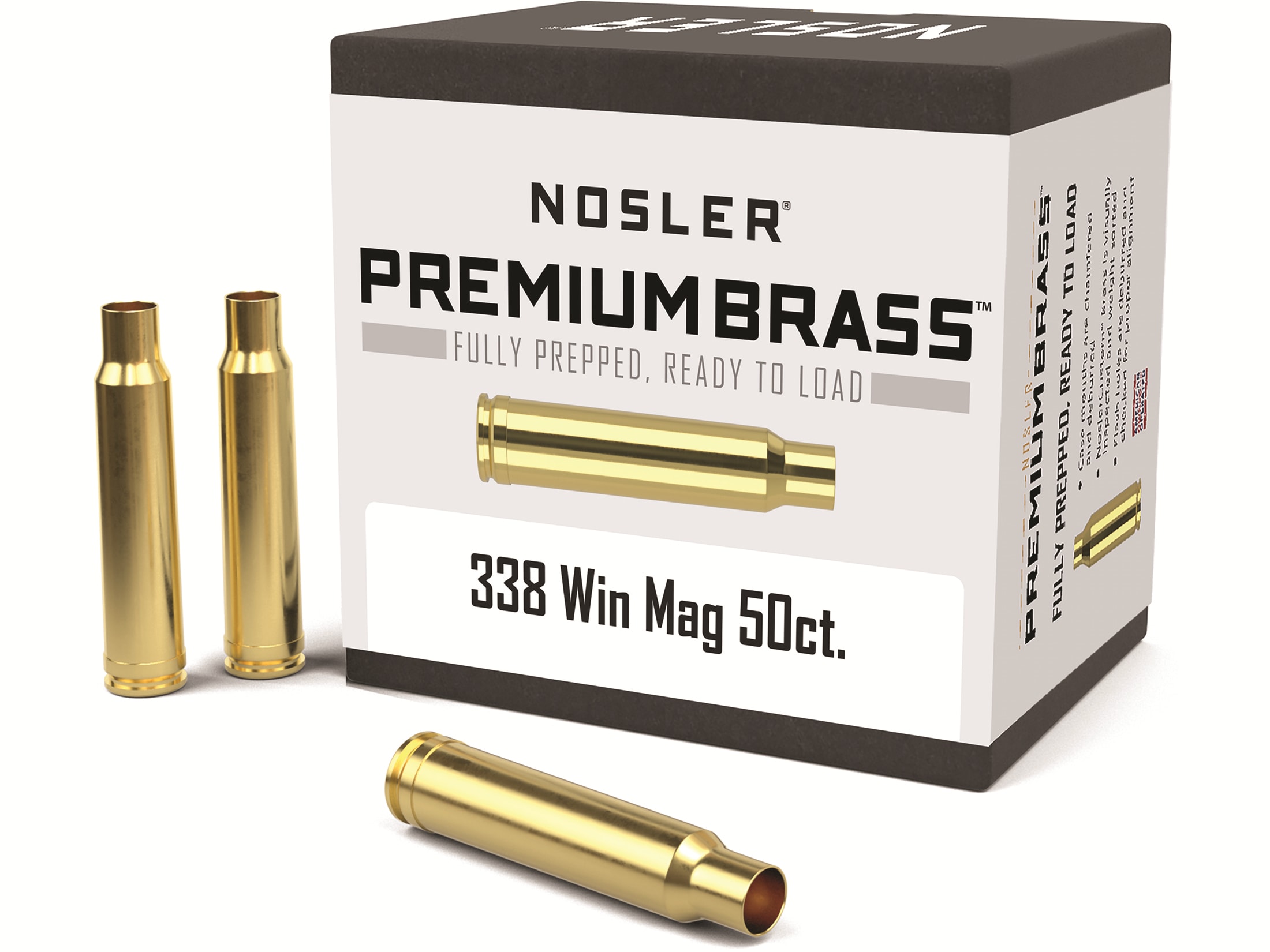 Nosler Custom 338 Winchester Mag Brass Box Of 50