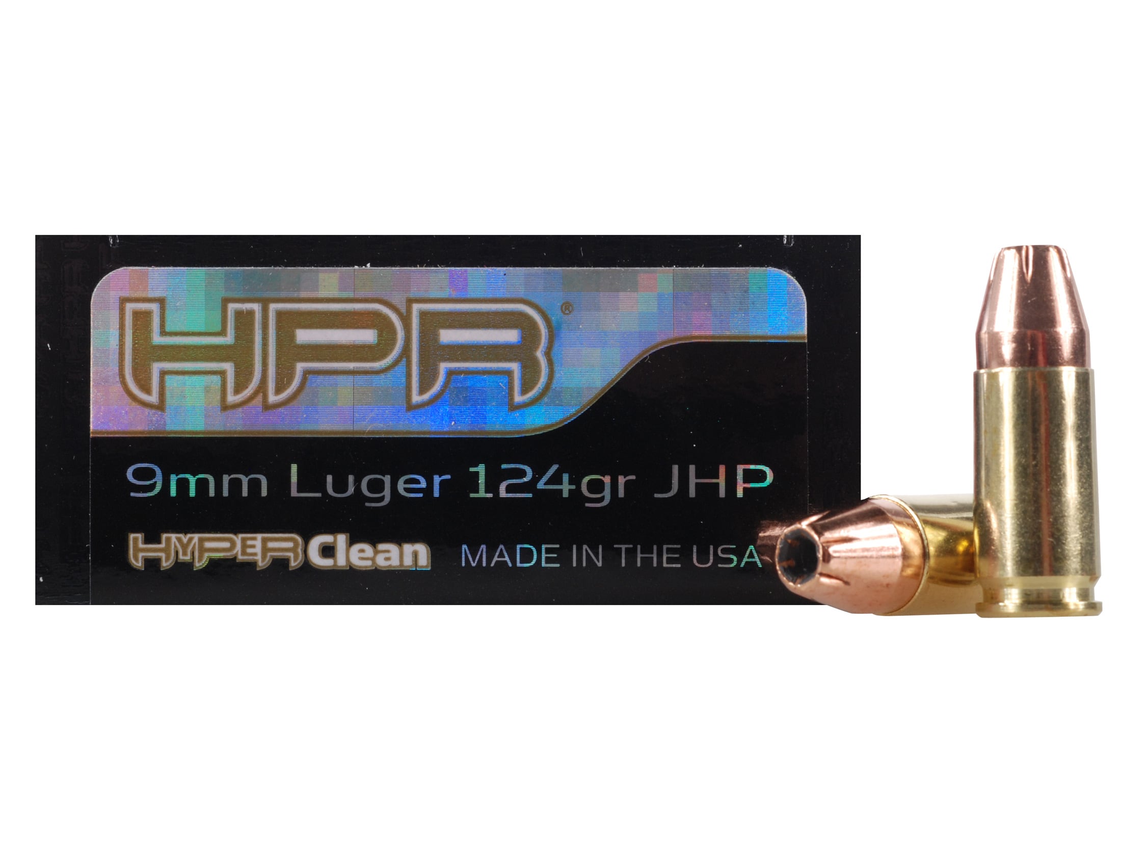 HPR HyperClean Ammo 9mm Luger 124 Grain Hornady XTP Jacketed Hollow.