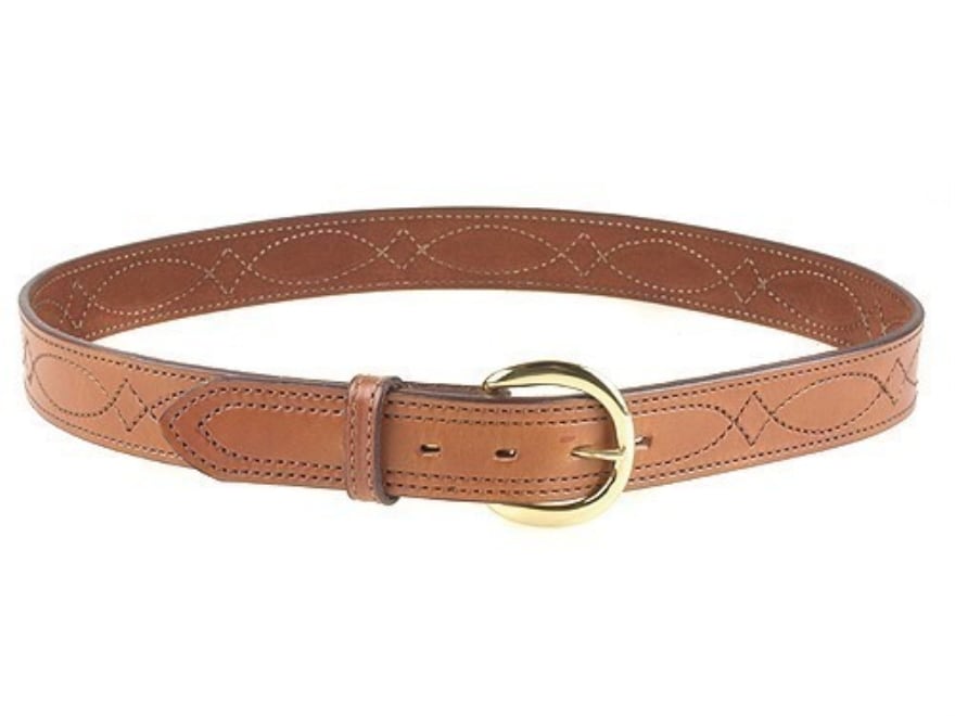 Bianchi B12 Sport Stitched Belt 1.5 Brass Buckle Suede Lined Leather