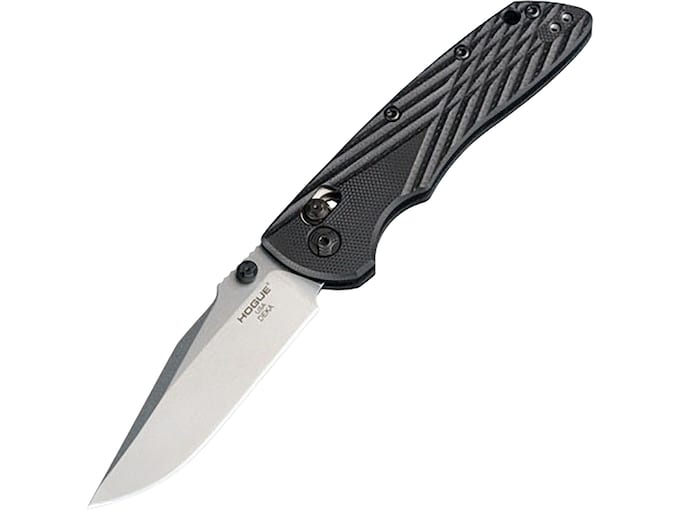 Hogue Deka Folding Knife 3.25″ Clip Point CPM 20CV Tumble Blade G-10 Handle Black
