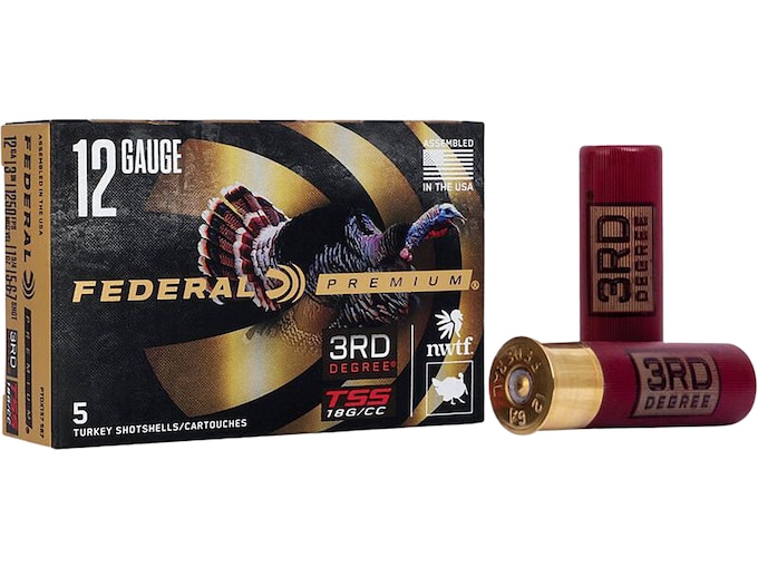Federal Premium 3rd Degree Turkey 12 Gauge Ammo 3″ #5, #6, #7 Lead Shot 1-3/4 oz Box of 5