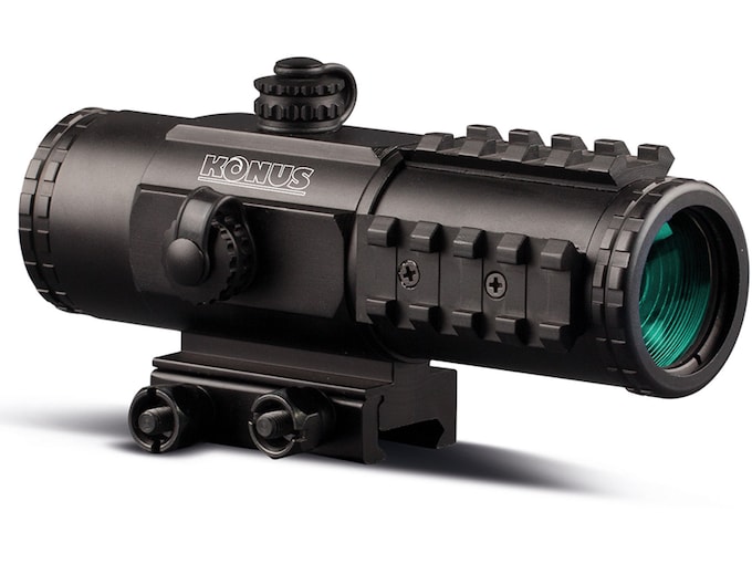 Konus Sight-Pro PTS2 Reflex Red Dot Sight 3x 30mm 1/3 MOA Selectable Red and Blue BDC Reticle with Integral Weaver-Style Mount Matte