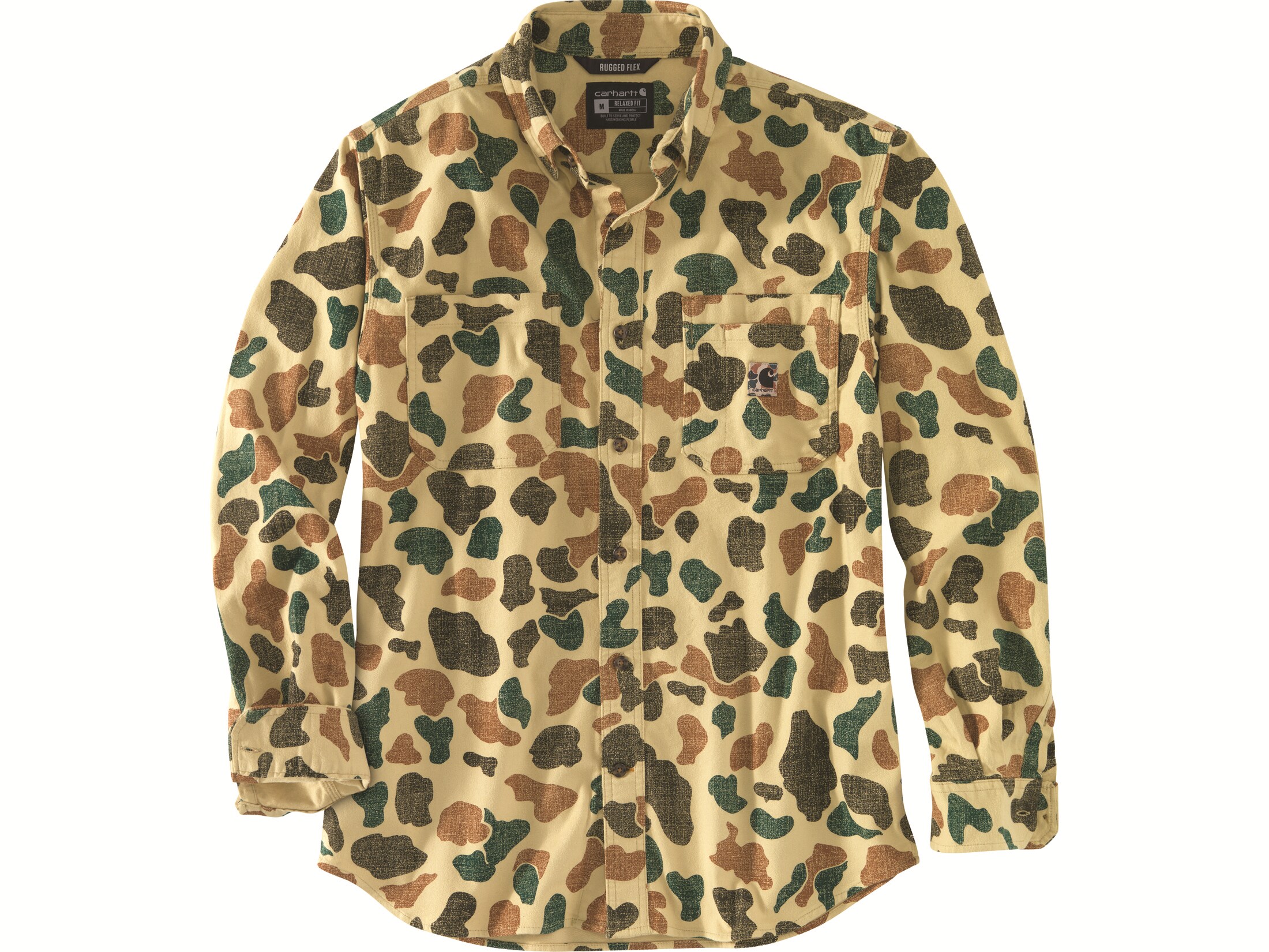 Carhartt Men's Rugged Flex Relaxed Fit Midweight Flannel Camo Long