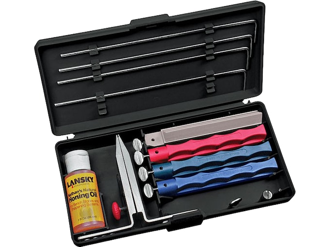 Lansky Universal Knife Sharpening System with Medium Serrated, Coarse, Medium and Fine Hones