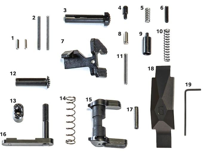Geissele Ultra Duty AR-15 Lower Receiver Parts Kit Aluminum Black