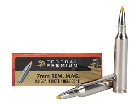 Federal Factory Second Ammunition 7mm Remington Magnum 160 Grain Trophy Bonded Tip Box ...